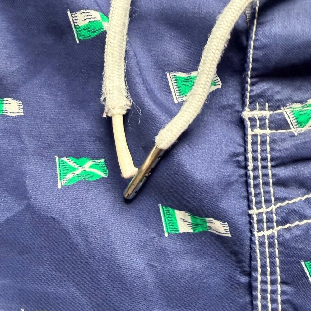 Polo Ralph Lauren Mens Navy Blue Nautical Flag Board Shorts Swim‎ Trunks Size 40